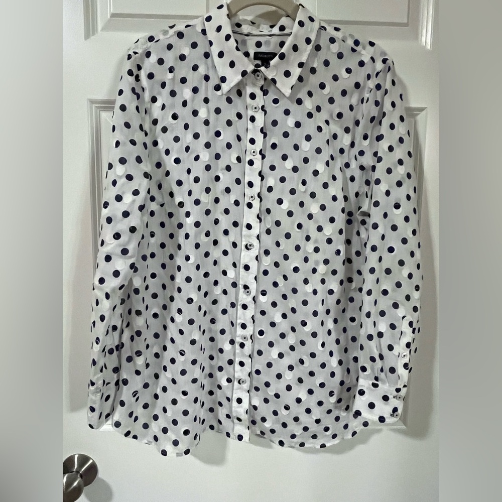 Talbots Polka Dot button down Shirt